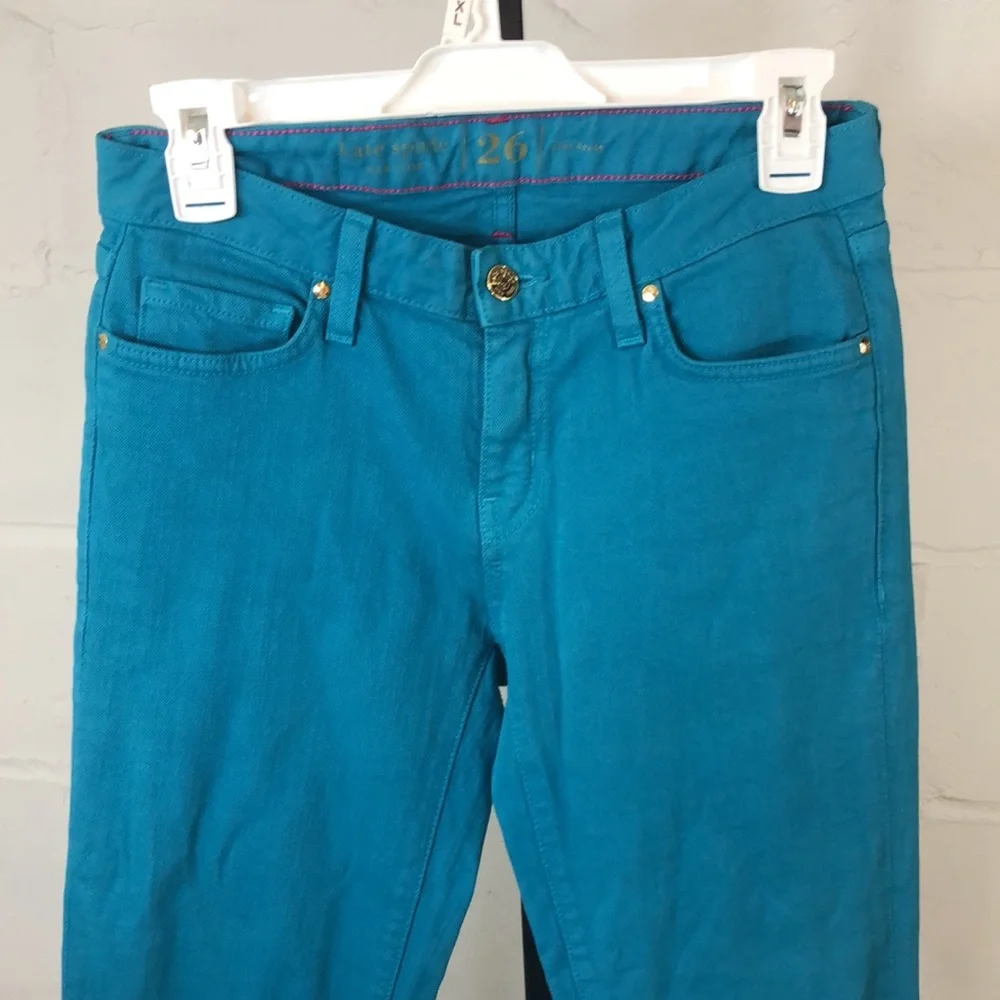 Kate Spade Broome Street Play Hooky Jeans Size 26 Turquoise Skinny #c37 - Picture 2 of 7